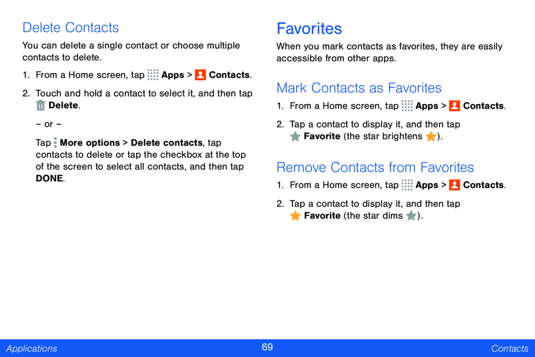 Mark Contacts as Favorites Galaxy Note Pro 12.2 Verizon