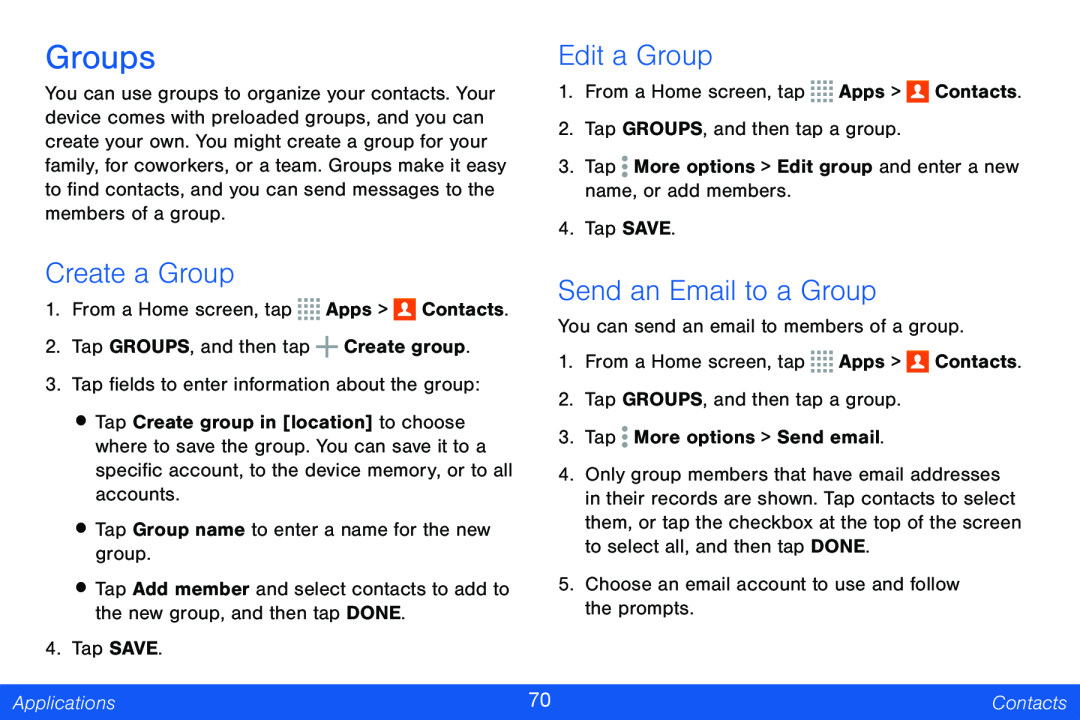 Create a Group Galaxy Note Pro 12.2 Verizon