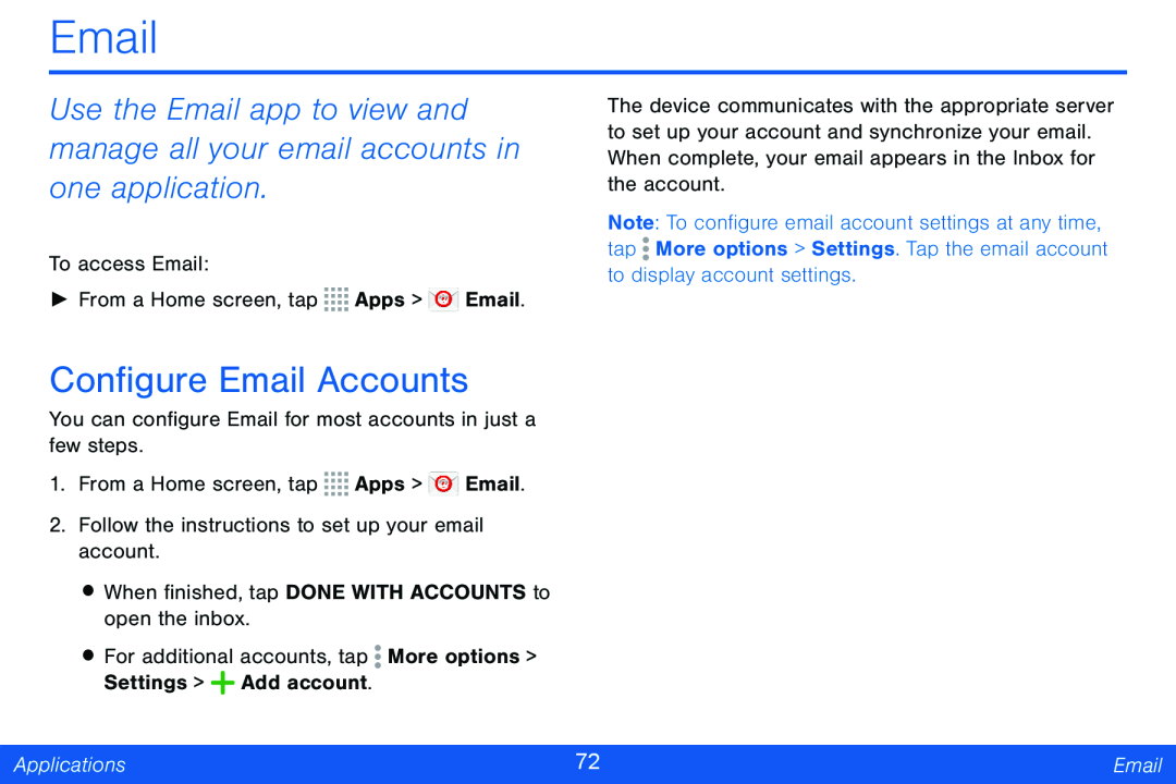 Configure Email Accounts Email