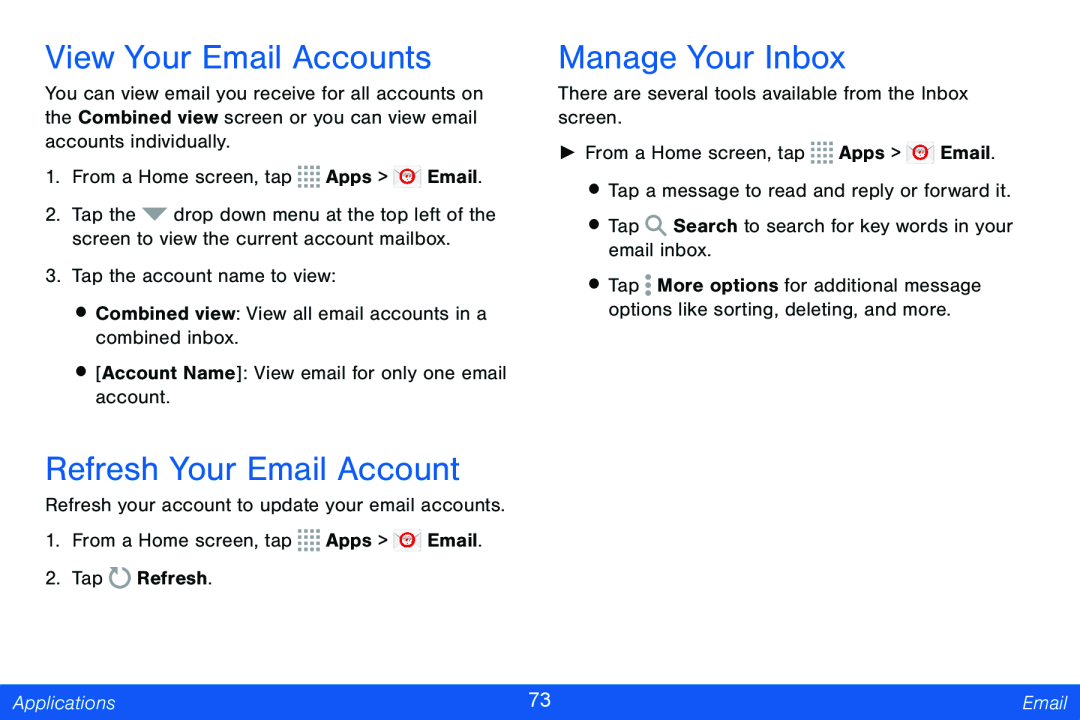 View Your Email Accounts Refresh Your Email Account