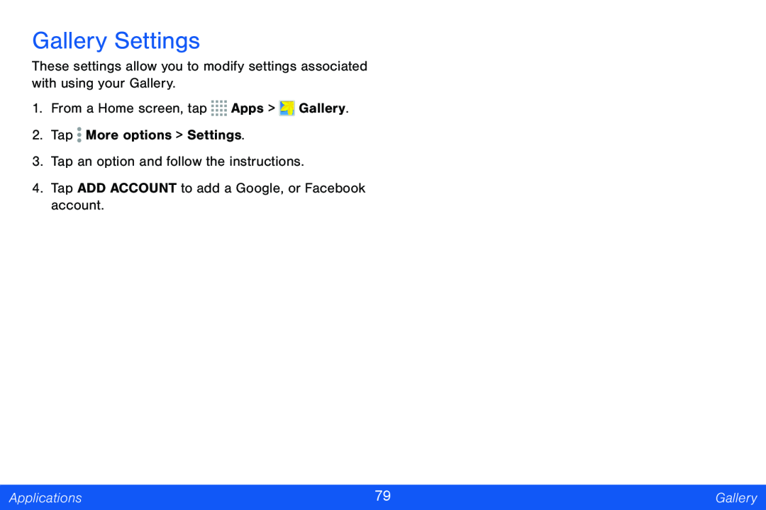 Gallery Settings Galaxy Note Pro 12.2 Verizon