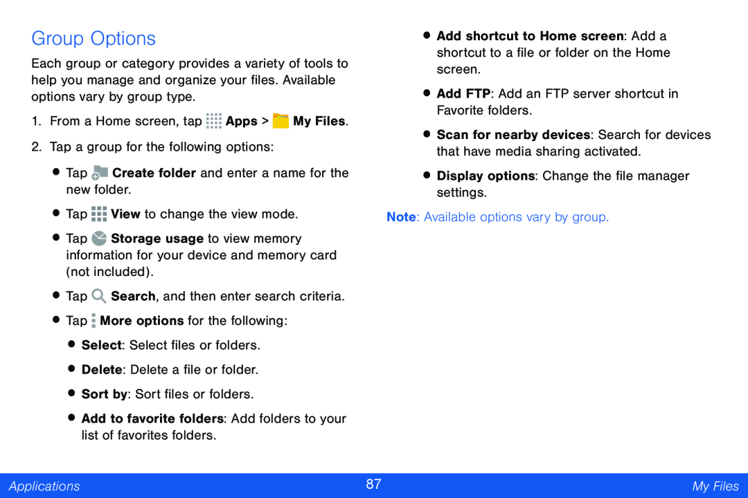 Group Options Galaxy Note Pro 12.2 Verizon