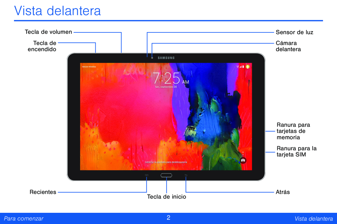 Vista delantera Galaxy Note Pro 12.2 Verizon