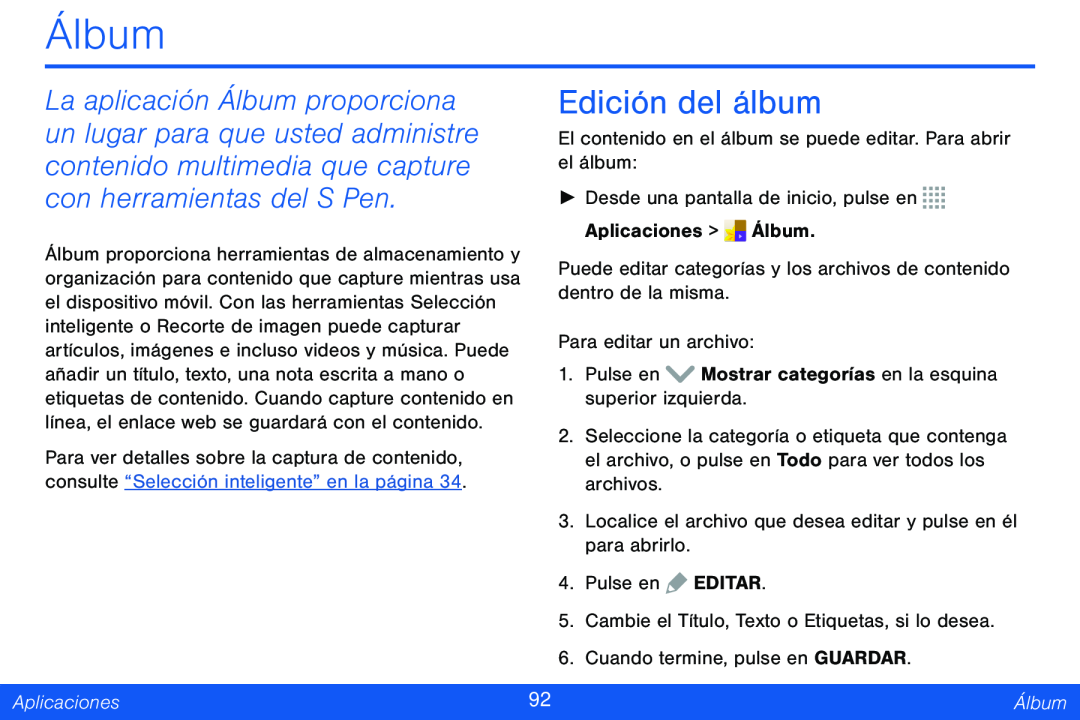 Edición del álbum Álbum