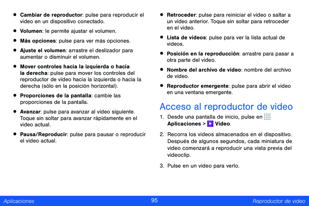 Acceso al reproductor de video