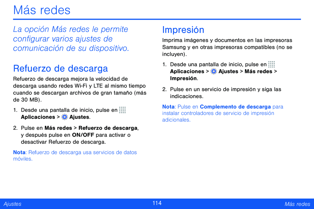 Refuerzo de descarga Galaxy Note Pro 12.2 Verizon