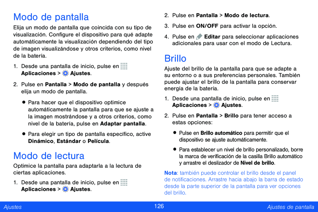 Modo de lectura Galaxy Note Pro 12.2 Verizon