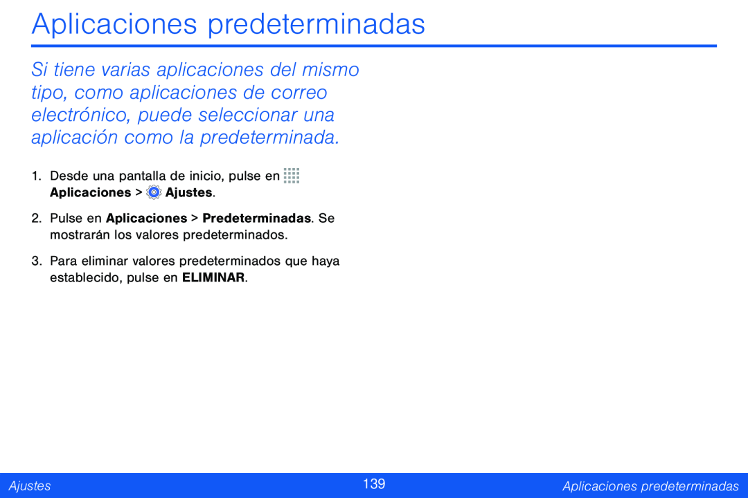 Aplicaciones predeterminadas