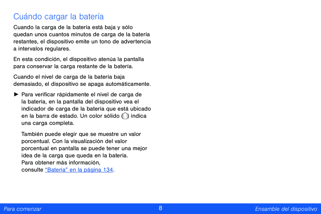 Cuándo cargar la batería Galaxy Note Pro 12.2 Verizon