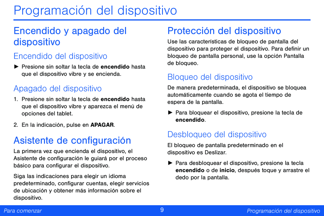 Programación del dispositivo Galaxy Note Pro 12.2 Verizon