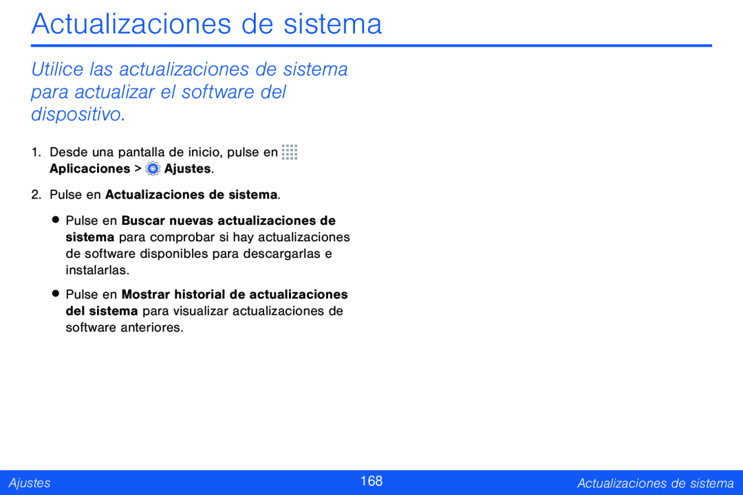 Actualizaciones de sistema