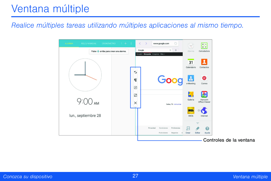 Ventana múltiple Galaxy Note Pro 12.2 Verizon