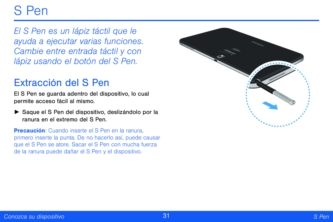 Extracción del S Pen Galaxy Note Pro 12.2 Verizon