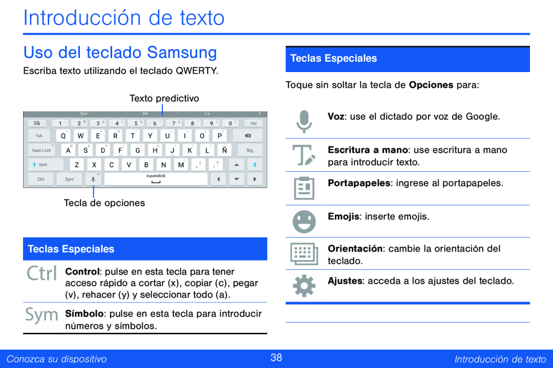 Introducción de texto Galaxy Note Pro 12.2 Verizon