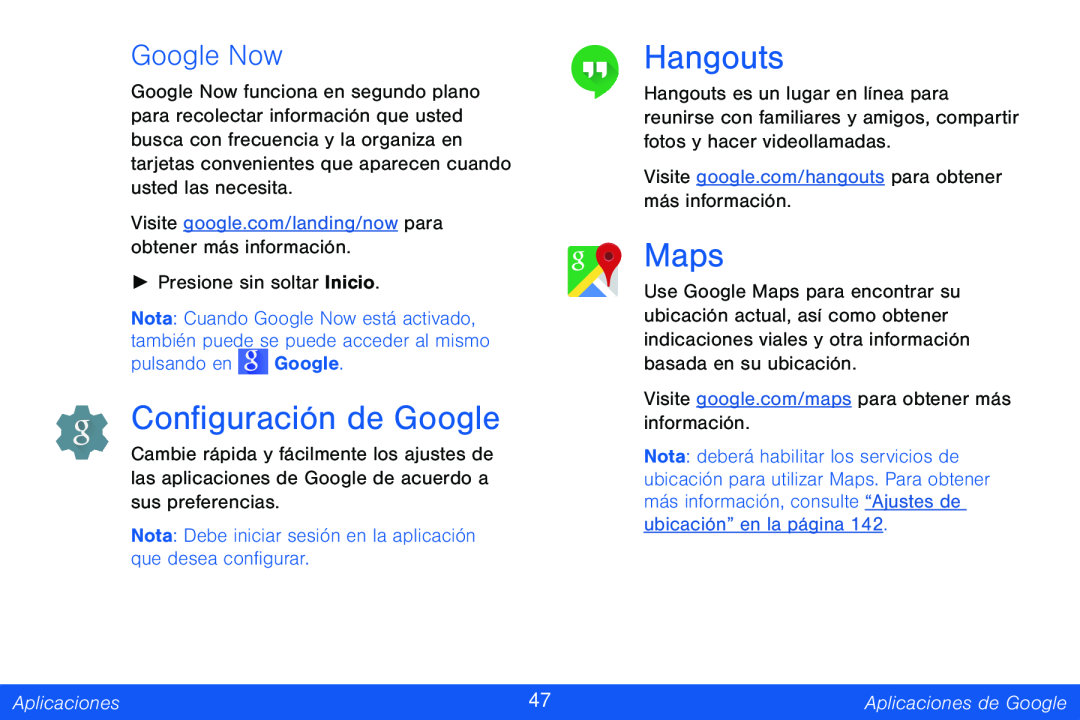 Google Now Configuración de Google