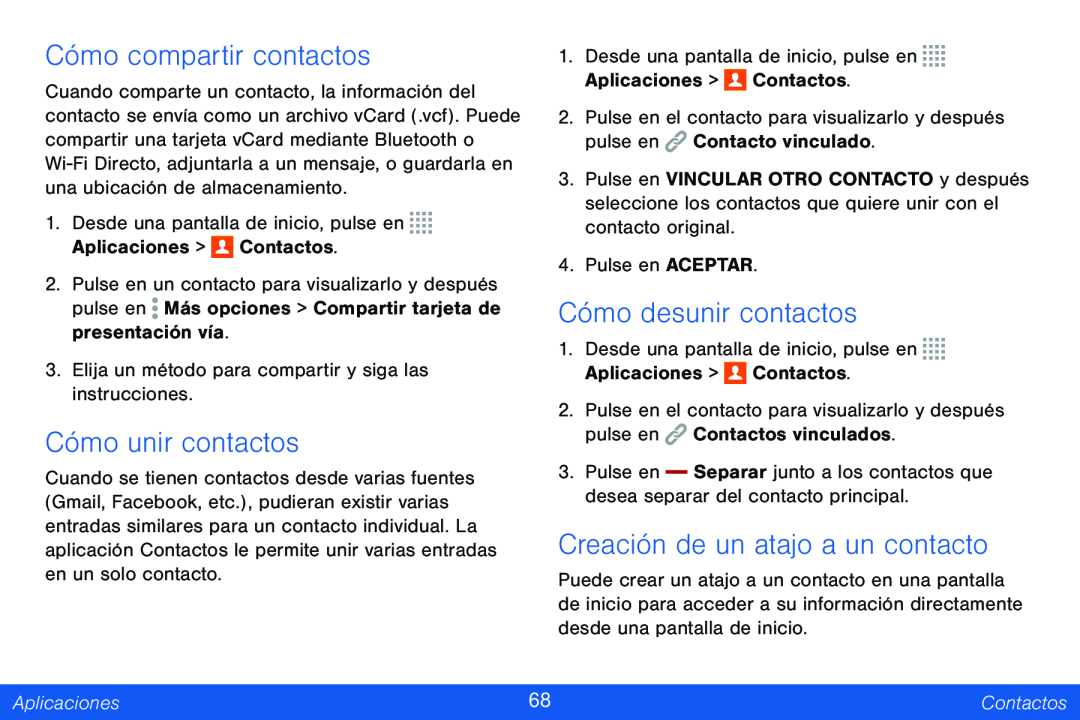 Cómo compartir contactos Cómo unir contactos