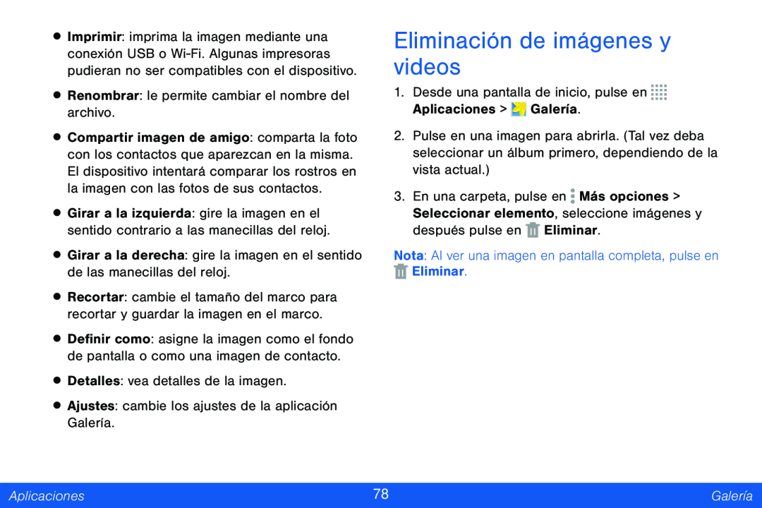 Eliminación de imágenes y videos