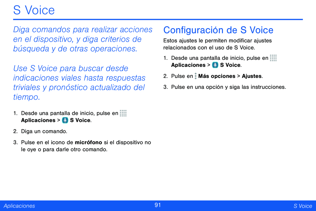 Configuración de S Voice Galaxy Note Pro 12.2 Verizon