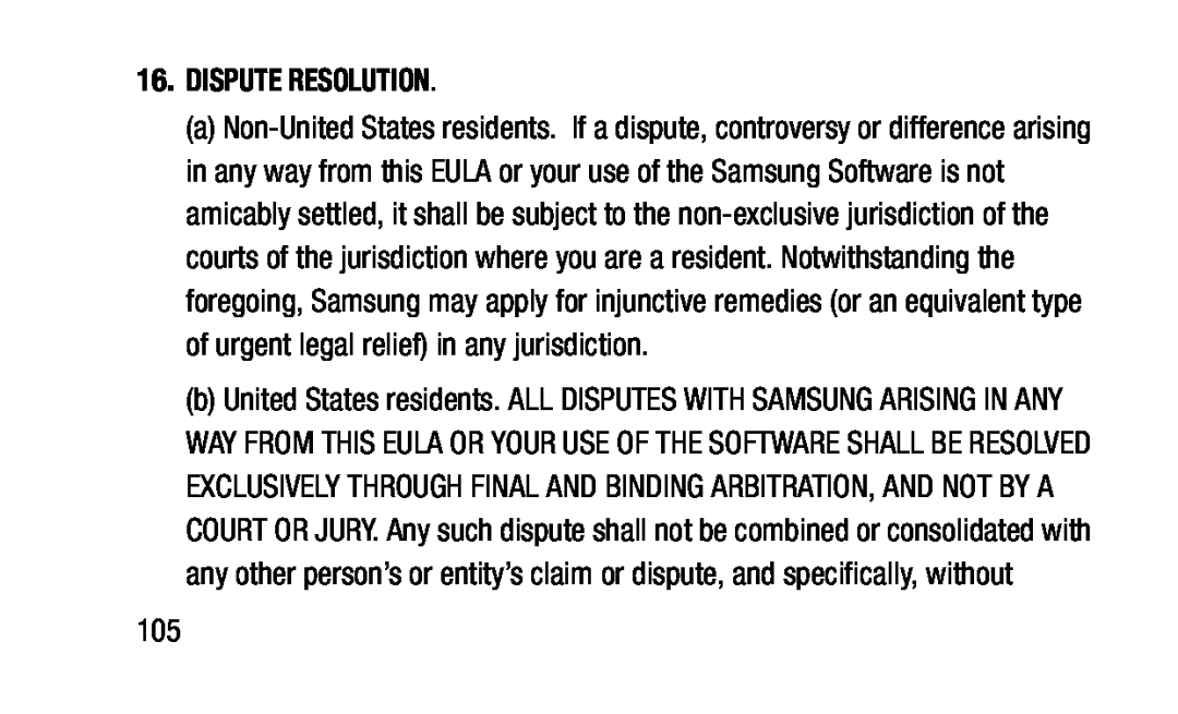 16.DISPUTE RESOLUTION Galaxy Note Pro 12.2 Wi-Fi