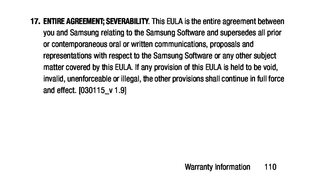 ENTIRE AGREEMENT; SEVERABILITY Galaxy Note Pro 12.2 Wi-Fi