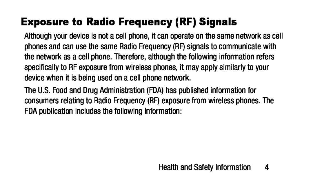 Exposure to Radio Frequency (RF) Signals Galaxy Note Pro 12.2 Wi-Fi