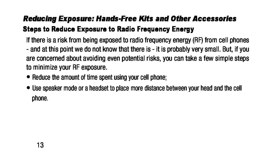 Steps to Reduce Exposure to Radio Frequency Energy Galaxy Note Pro 12.2 Wi-Fi