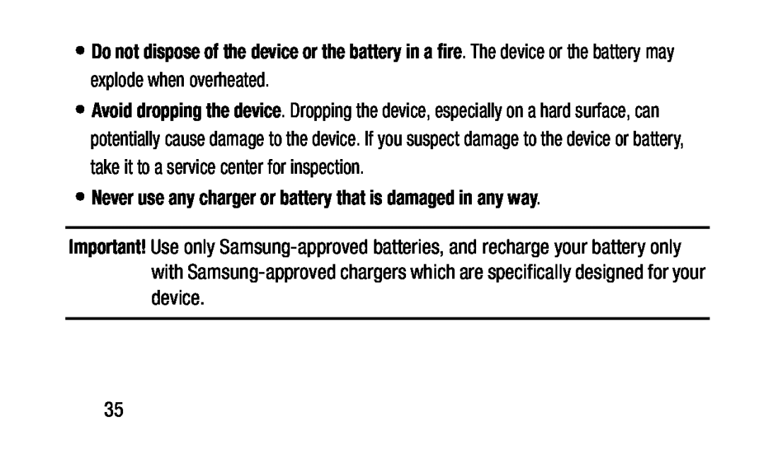 Do not dispose of the device or the battery in a fire Galaxy Note Pro 12.2 Wi-Fi