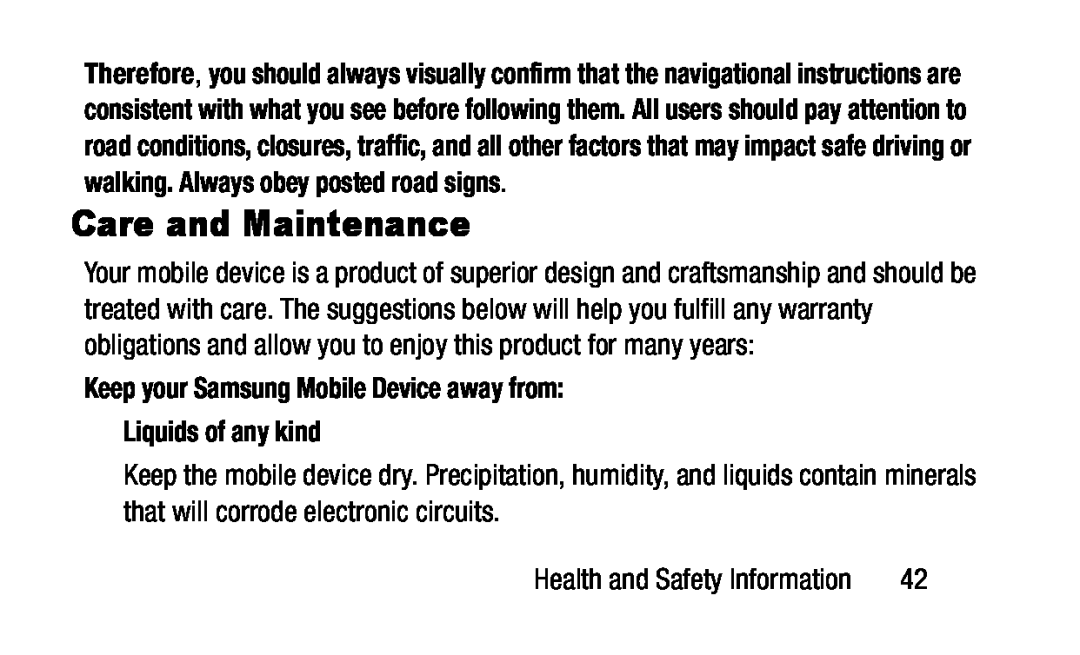 Keep your Samsung Mobile Device away from: Galaxy Note Pro 12.2 Wi-Fi