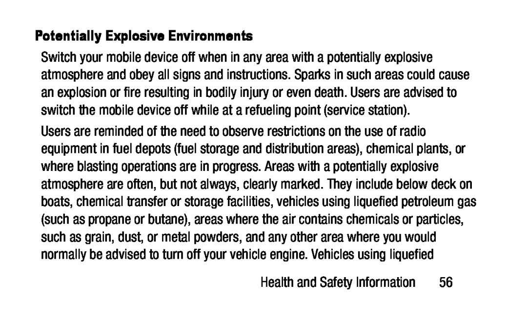 Potentially Explosive Environments Galaxy Note Pro 12.2 Wi-Fi