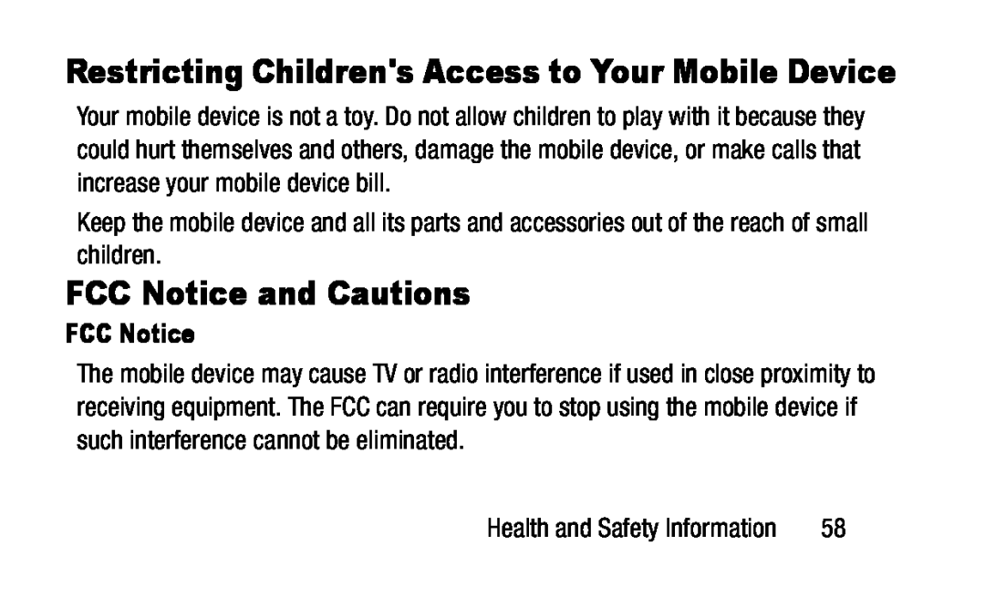 FCC Notice FCC Notice and Cautions