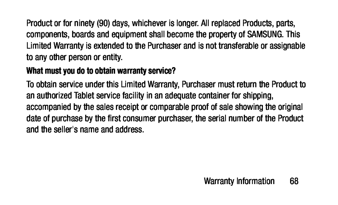 What must you do to obtain warranty service Galaxy Note Pro 12.2 Wi-Fi