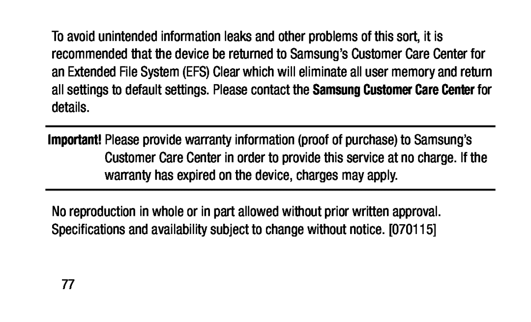 Samsung Customer Care Center