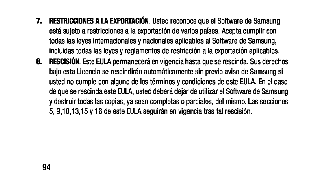 RESTRICCIONES A LA EXPORTACIÓN Galaxy Note Pro 12.2 Wi-Fi