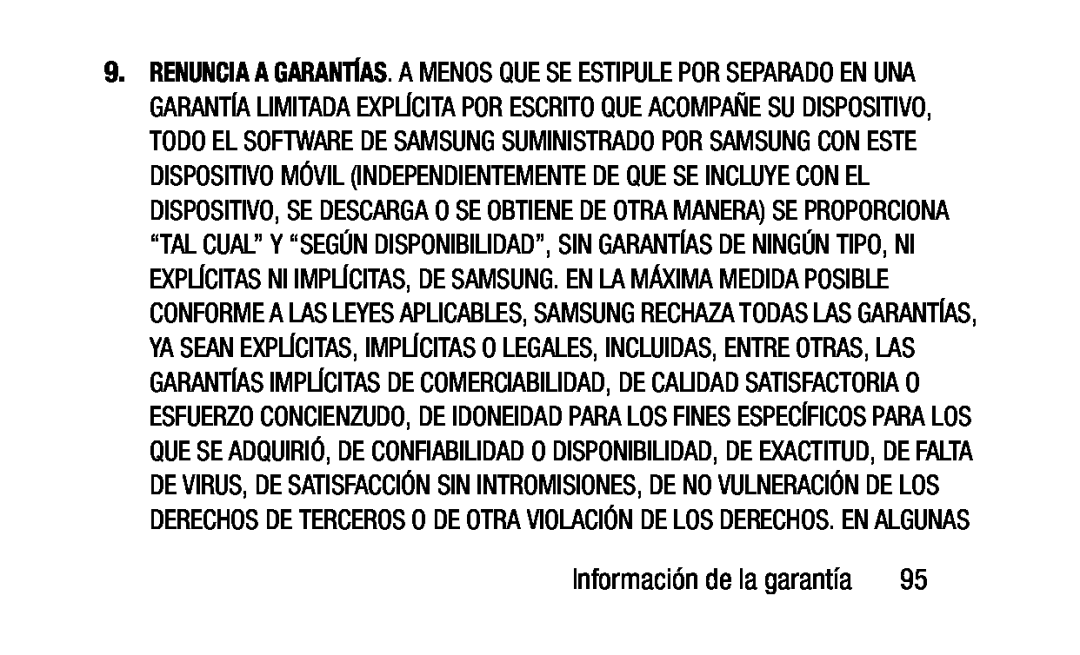 Información de la garantía