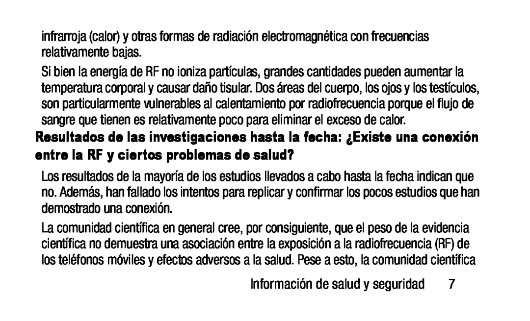 Información de salud y seguridad Galaxy Note Pro 12.2 Wi-Fi