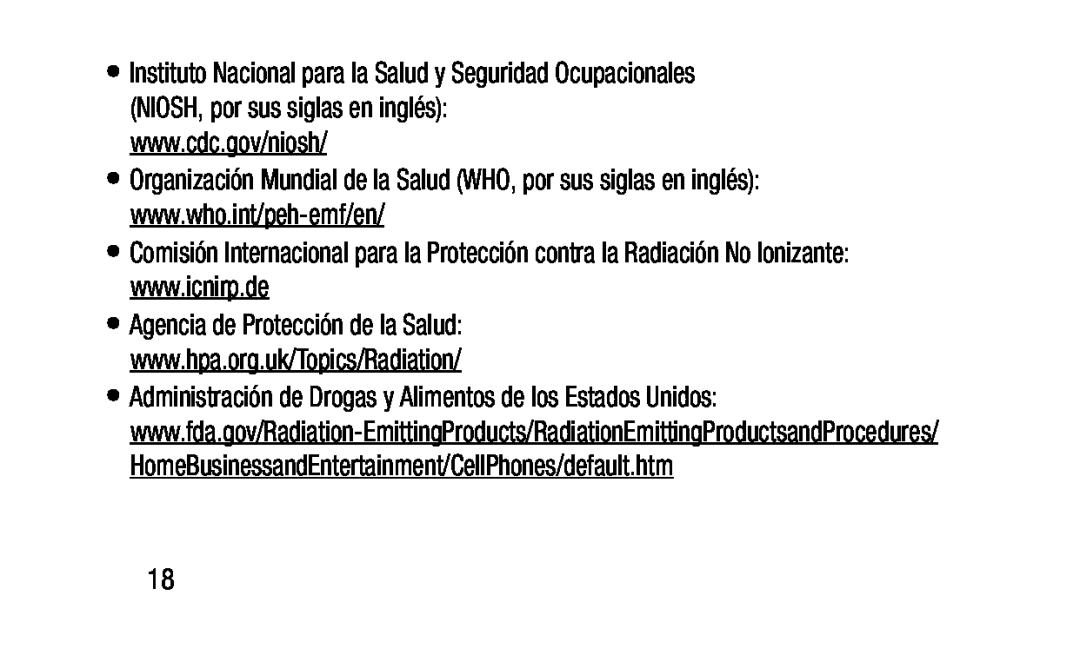 Organización Mundial de la Salud (WHO, por sus siglas en inglés): Galaxy Note Pro 12.2 Wi-Fi