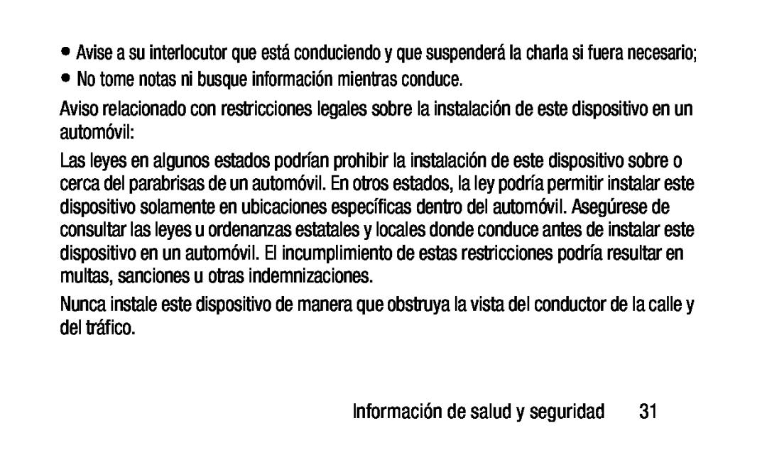 •No tome notas ni busque información mientras conduce Galaxy Note Pro 12.2 Wi-Fi