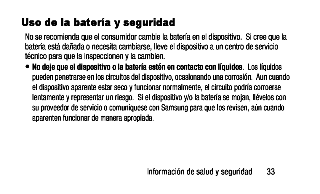 Uso de la batería y seguridad Galaxy Note Pro 12.2 Wi-Fi