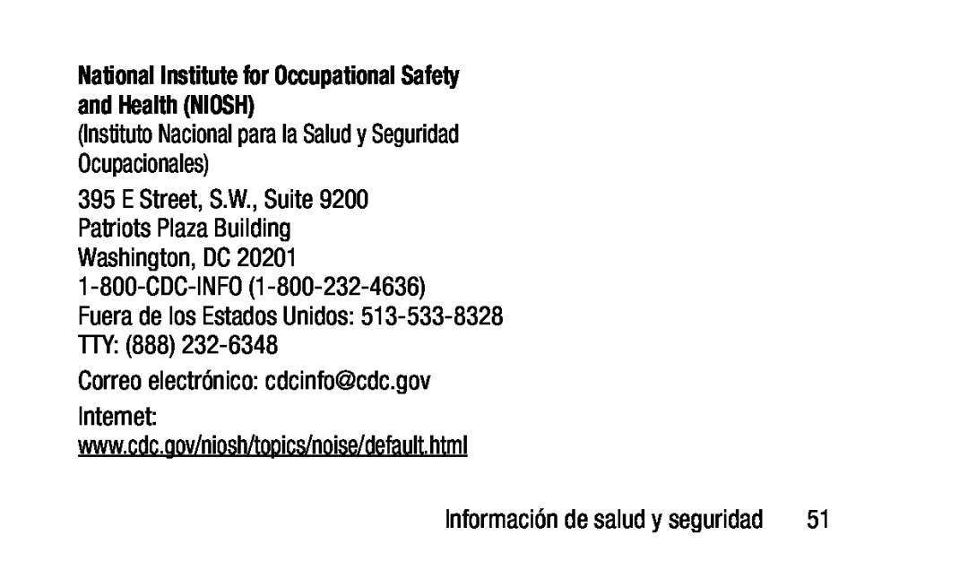 National Institute for Occupational Safety and Health (NIOSH) 395 E Street, S.W., Suite 9200 Patriots Plaza Building Washington, DC