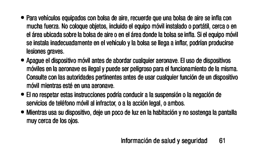 Información de salud y seguridad Galaxy Note Pro 12.2 Wi-Fi