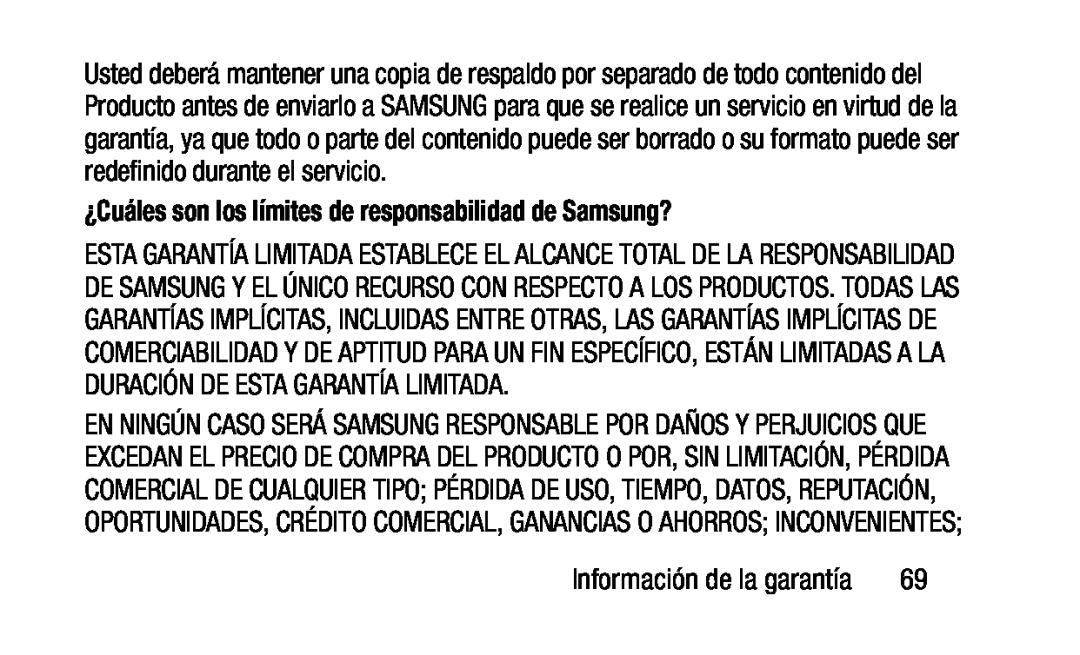 ¿Cuáles son los límites de responsabilidad de Samsung