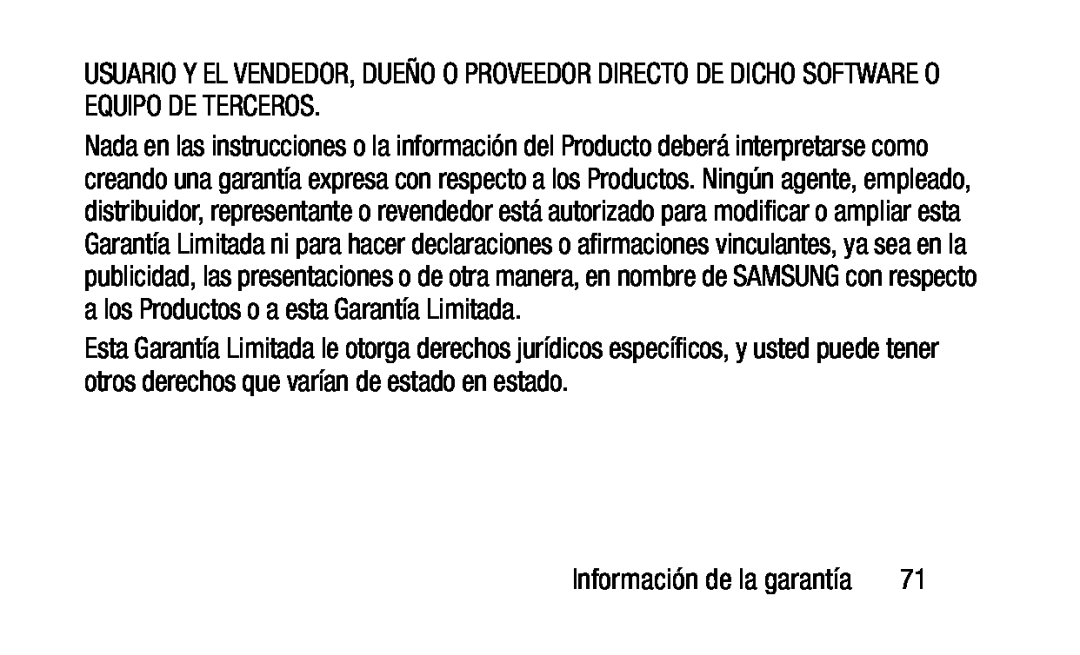 Información de la garantía