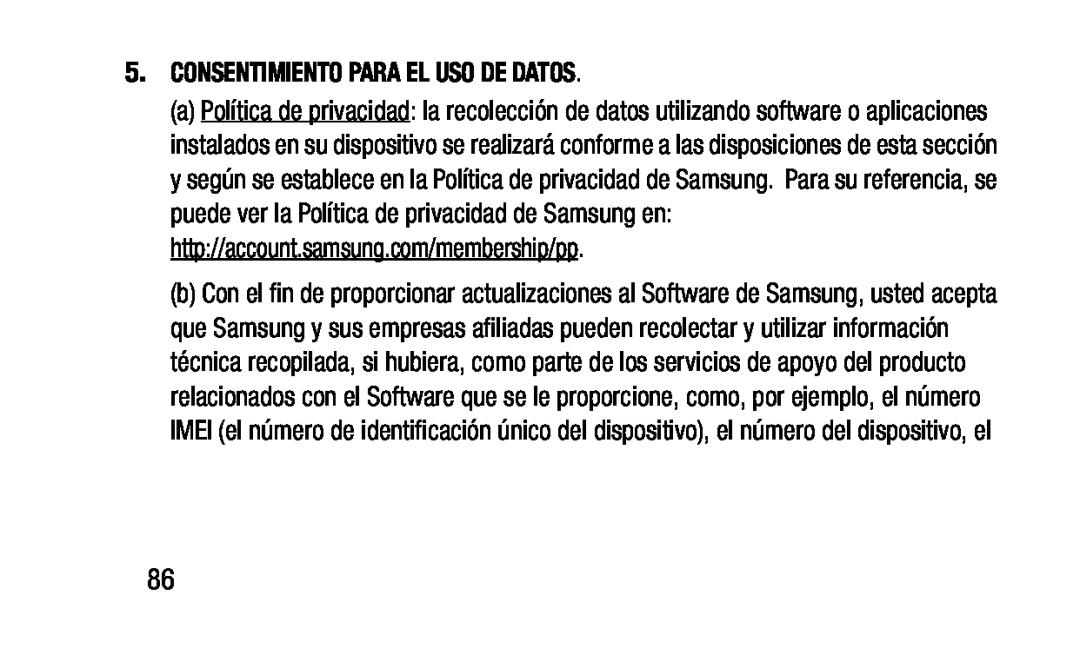 Política de privacidad Galaxy Note Pro 12.2 Wi-Fi