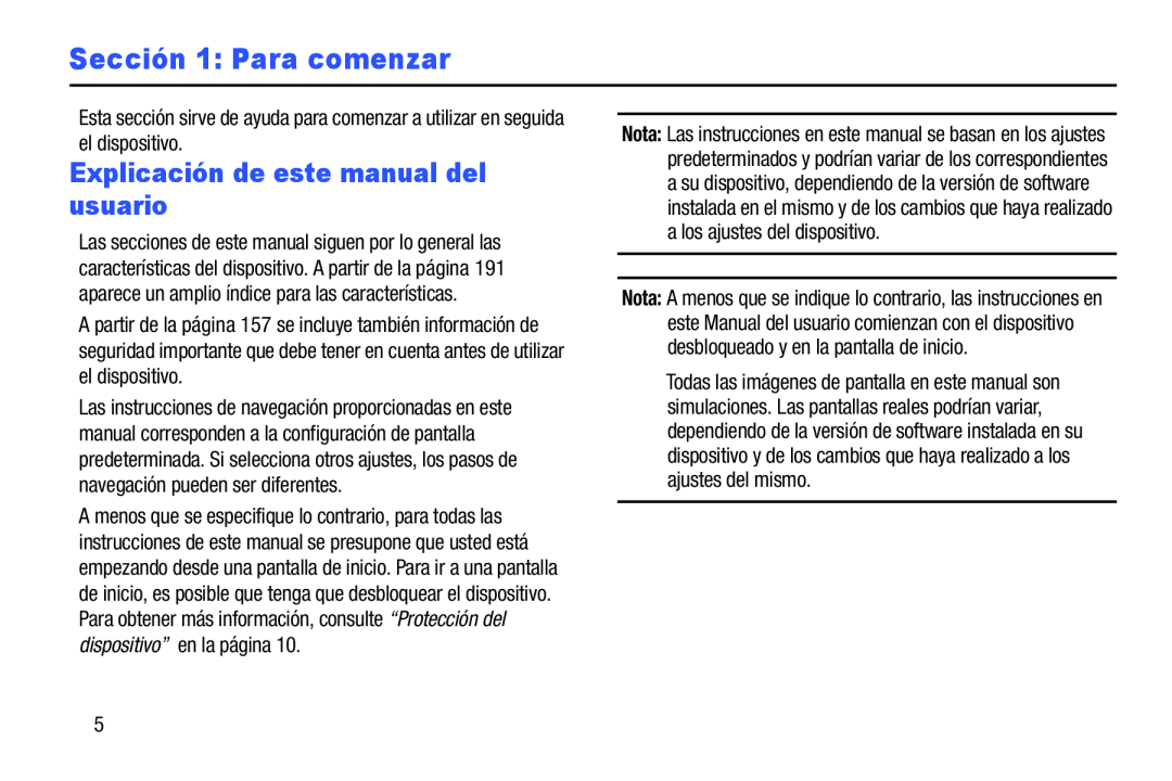 Explicación de este manual del usuario Sección 1: Para comenzar