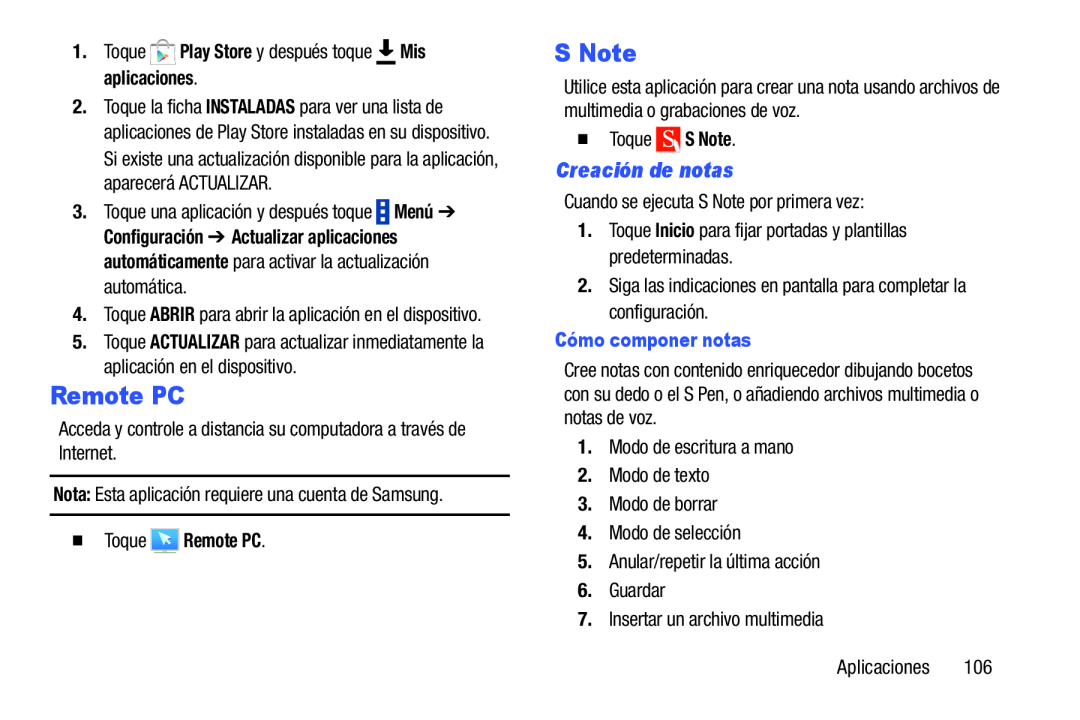 Creación de notas Galaxy Note Pro 12.2 Wi-Fi