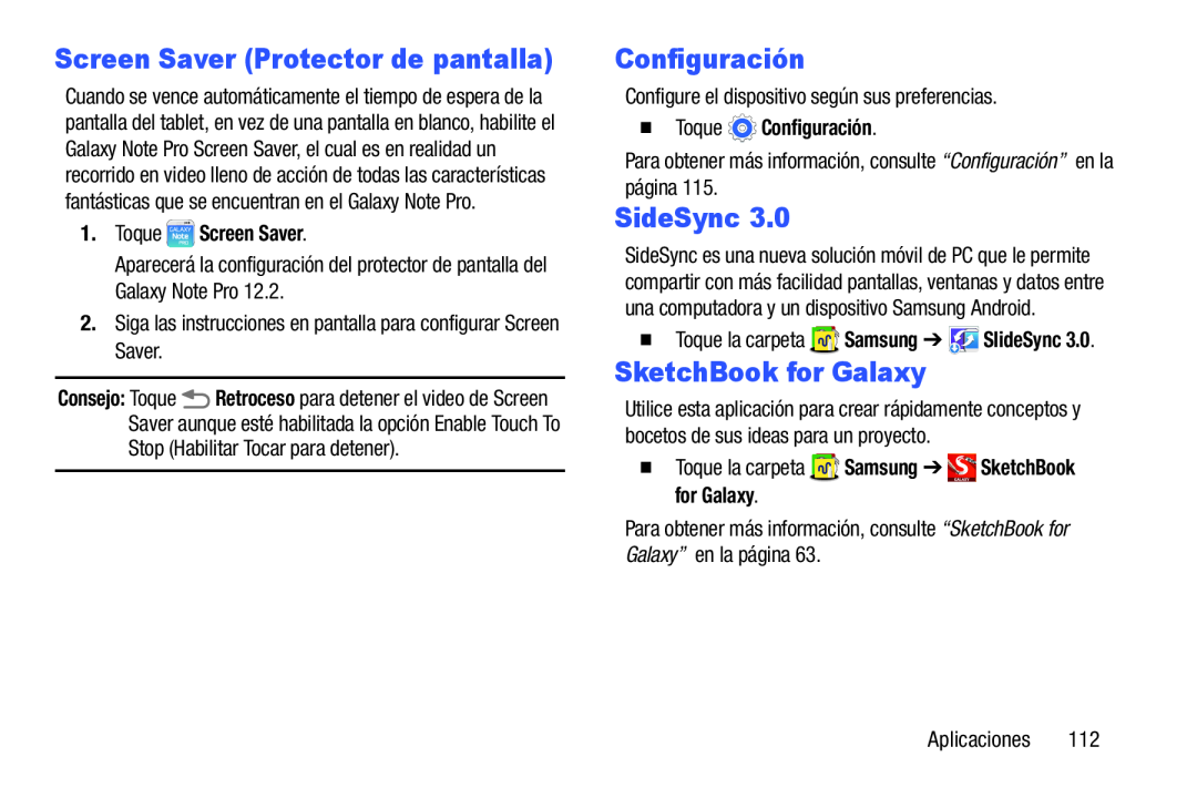 Screen Saver (Protector de pantalla) Galaxy Note Pro 12.2 Wi-Fi