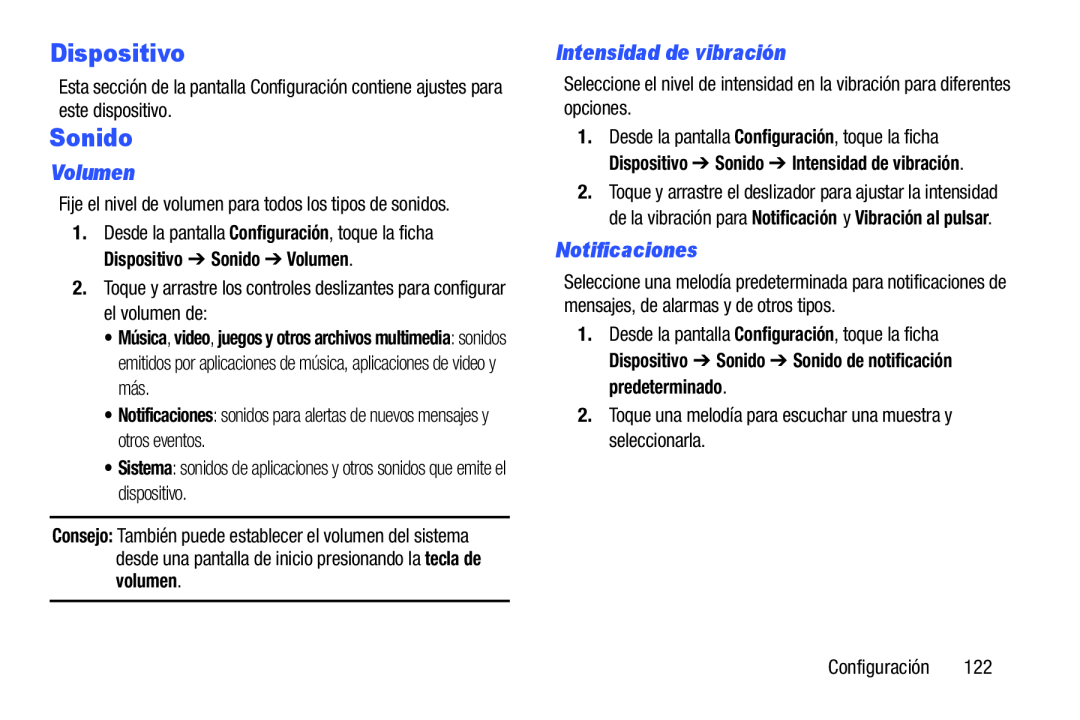 Intensidad de vibración Galaxy Note Pro 12.2 Wi-Fi