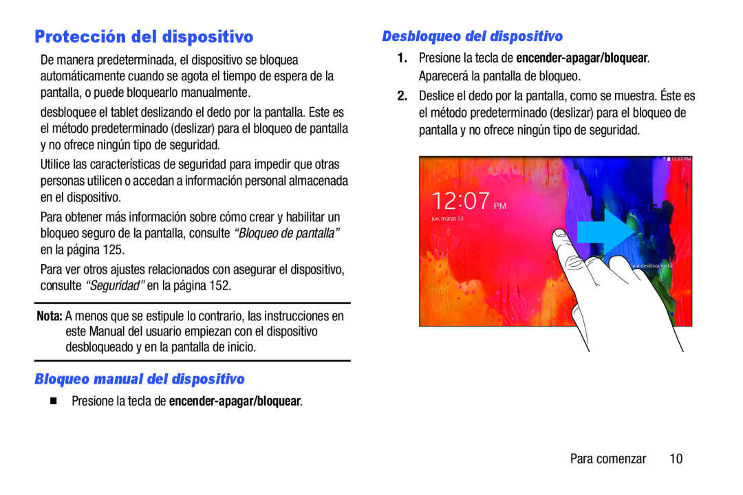 Bloqueo manual del dispositivo Galaxy Note Pro 12.2 Wi-Fi