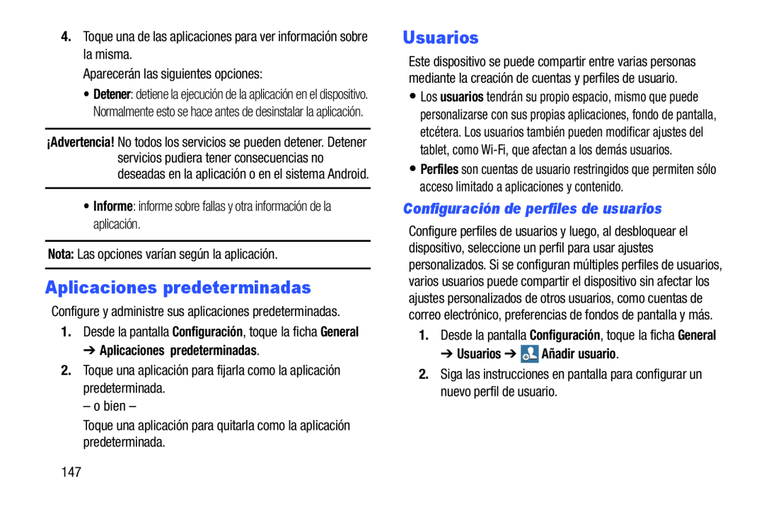 Configuración de perfiles de usuarios Galaxy Note Pro 12.2 Wi-Fi