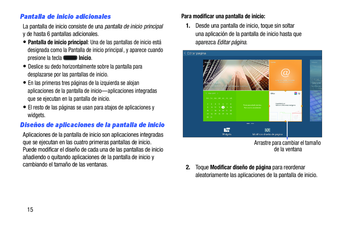 Pantalla de inicio adicionales Galaxy Note Pro 12.2 Wi-Fi